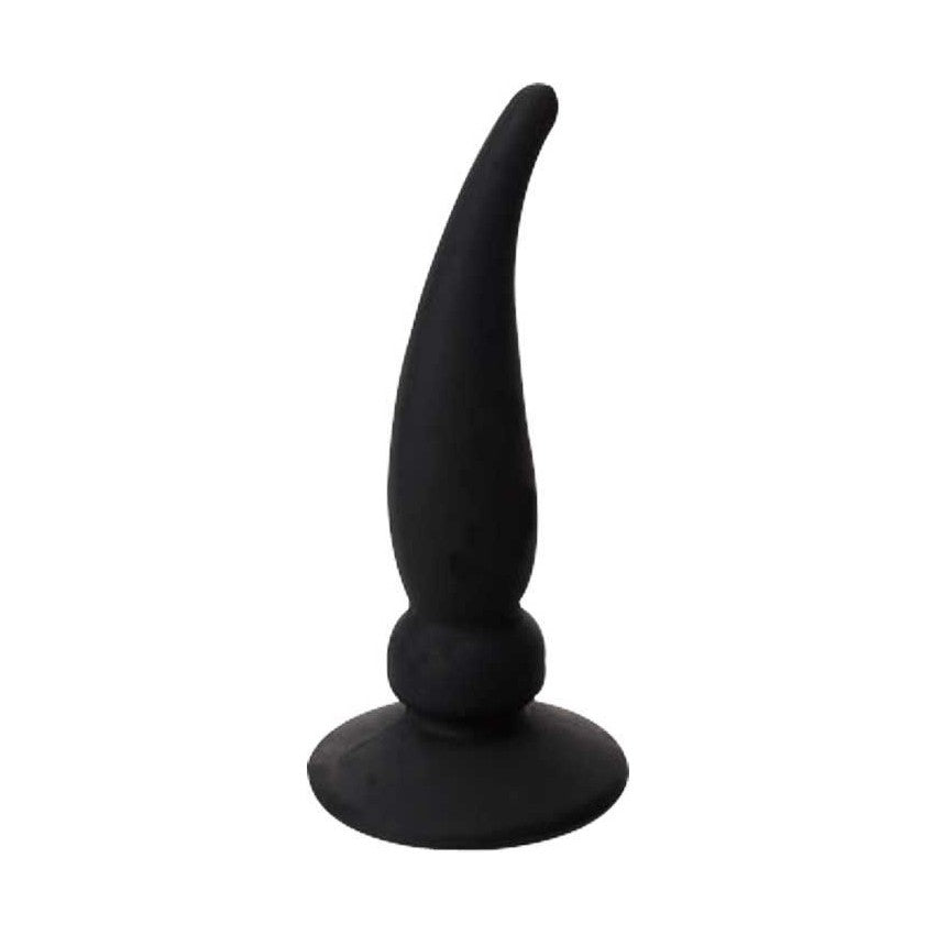 Stumpy Thumpers Curved Horn Silicone Butt Plug 4.5" in Black Anal Sex Toys - Tophatter Daily Deals