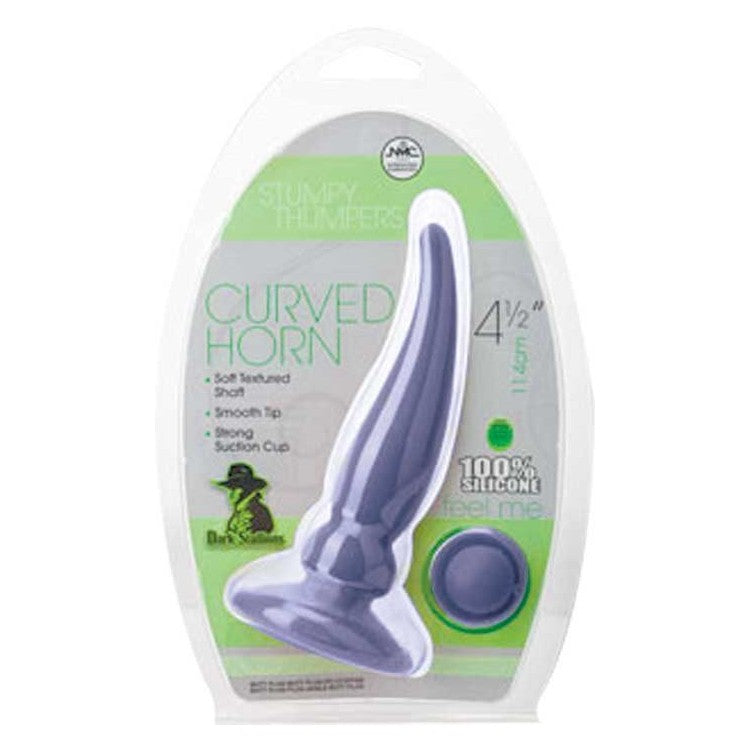 Stumpy Thumpers Curved Horn Silicone Butt Plug 4.5" in Purple Anal Sex Toys - Tophatter Daily Deals