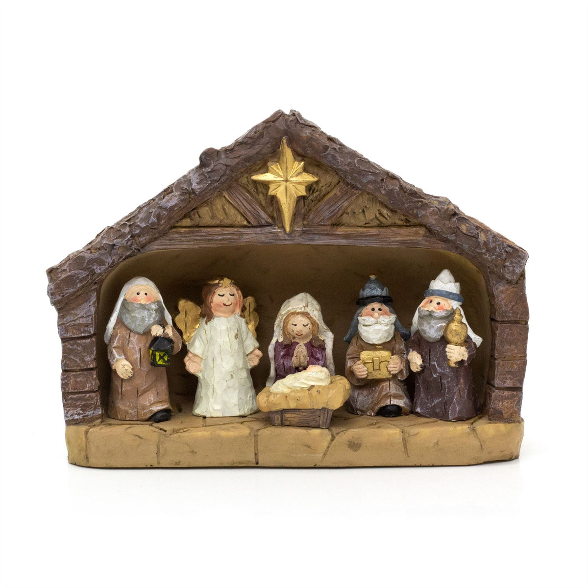 Traditional Christmas Nativity Set with 6 Figures | Nativity Scene Ornament Nativity Set - Tophatter Daily Deals