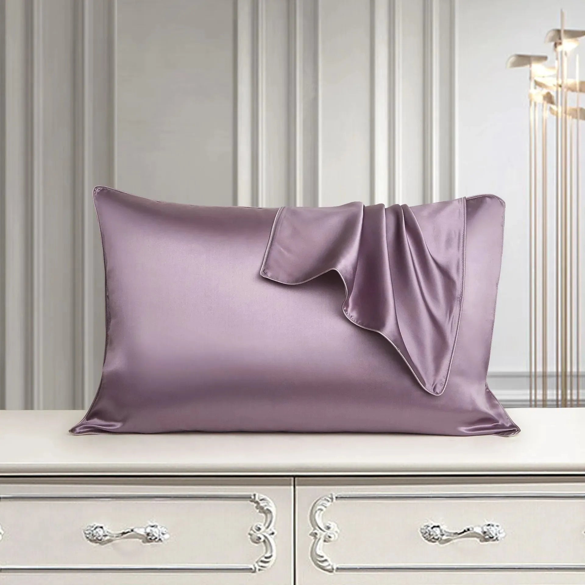 Silk Pillow Case Pure Silk Pillowcase Real Silk Pillowcase Natural Silk Pillowcase Purple Humidifier - Tophatter Daily Deals
