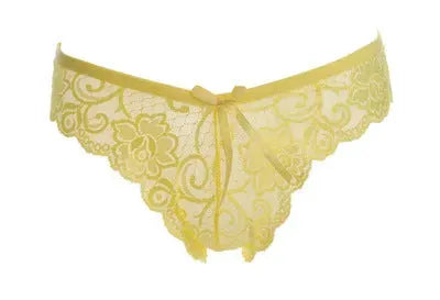 Panties, Seamless Underwear, Lace Panties yellow One size 0 - Tophatter Daily Deals