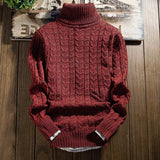 Autumn and winter turtleneck sweater Turtleneck Red wine 0 - Tophatter Daily Deals