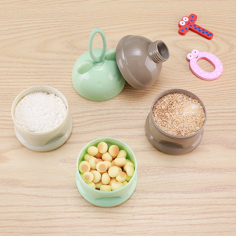 3 Layer Frog Style Portable Baby Food Storage Box Essential Cereal Cartoon Milk Powder Boxes Toddle Kids Formula Milk Container 0 - Tophatter Daily Deals