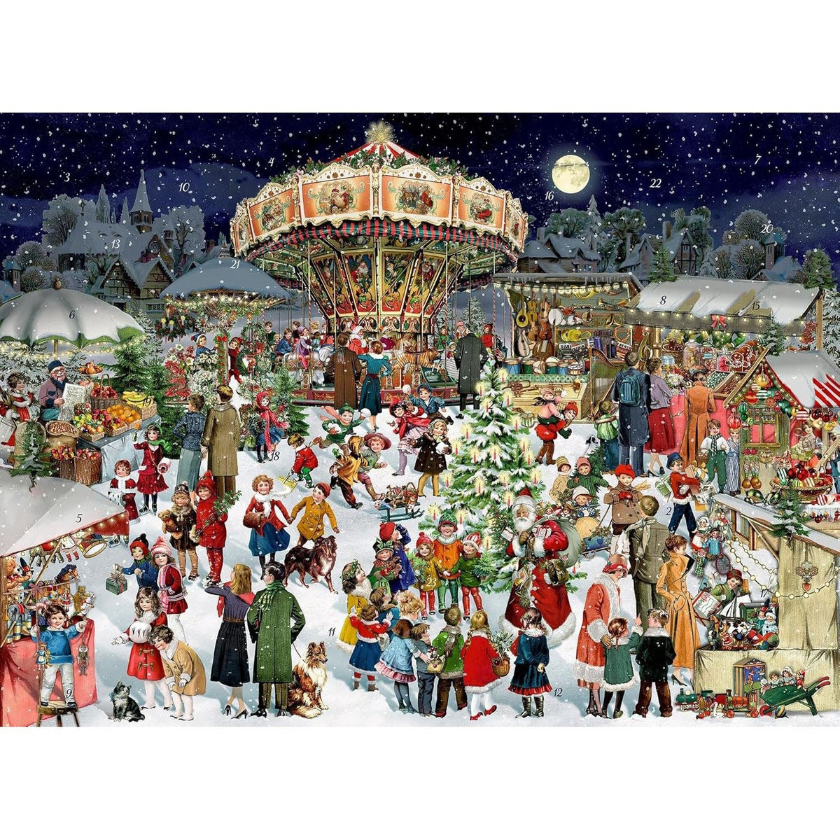 Christmas Market Advent Calendar | Traditional Advent Calendar - 42x29.5cm Advent Calendar - Tophatter Daily Deals
