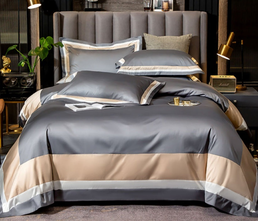 100 cotton 100 sheets quilt cover simple hotel bedding Grey 0 - Tophatter Daily Deals