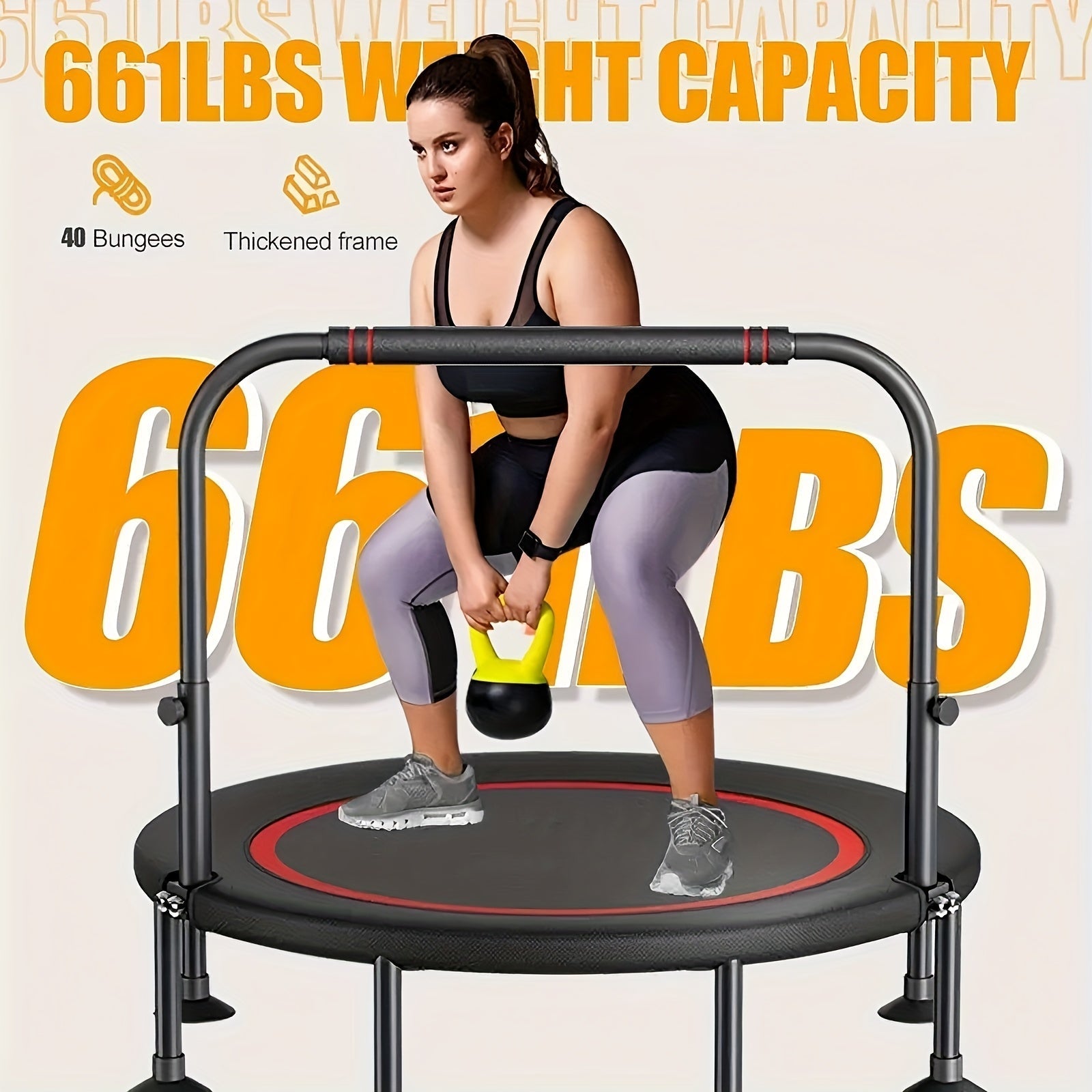 Mini Trampoline with Safety Pad Trampolines - Tophatter Daily Deals