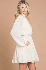 Culture Code Swiss Dot Smock Neck Mini Dress with Pockets Casual Dresses - Tophatter Daily Deals
