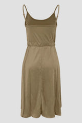 Decorative Button Spaghetti Strap Dress Casual Dresses - Tophatter Daily Deals