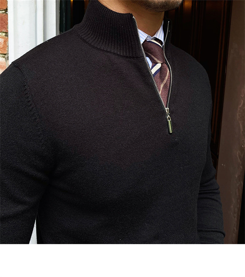 Fitted Men’s Half-Zip Sweater - Ribbed Knit, Smart Casual 3D Changing Face Moving Picture Frame - Tophatter Daily Deals