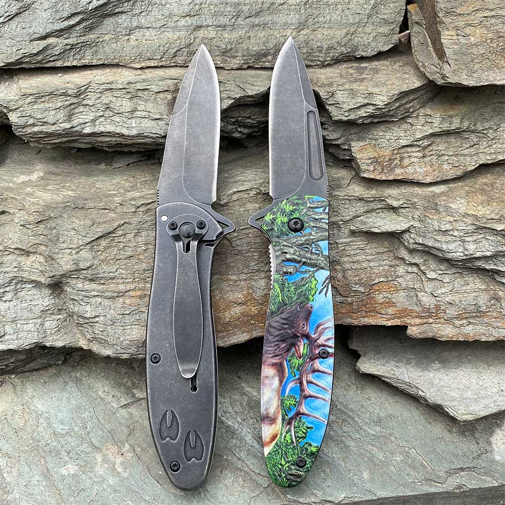 Male Deer Folding Knife Portable Camping Tool - Tophatter Daily Deals