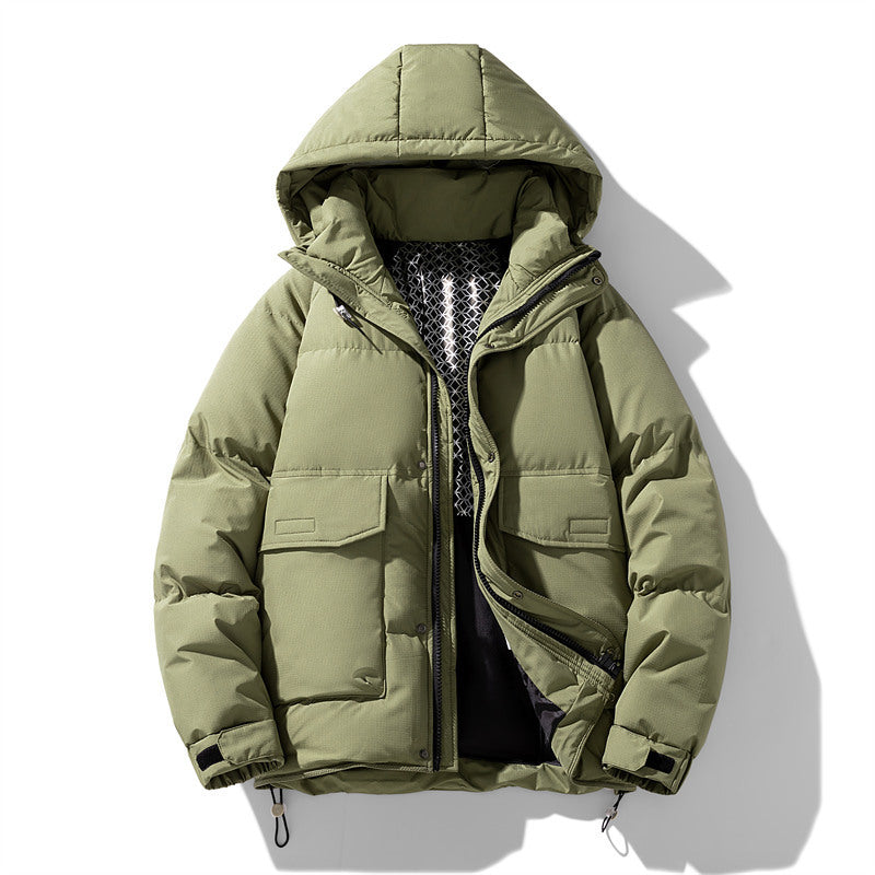 Oversized Unisex Hooded Jacket - Wide Puffer Duck Fill Cold 3D Changing Face Moving Picture Frame - Tophatter Daily Deals