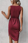 V-Neck Curved Hem Sleeveless Dress Casual Dresses - Tophatter Daily Deals