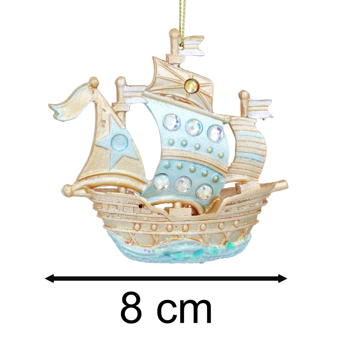 Pirate Ship Christmas Bauble | Nautical Ship Christmas Tree Ornament - 8cm Baubles - Tophatter Daily Deals
