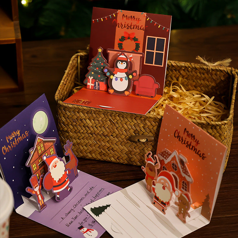 3D Christmas Stereoscopic Greeting Cards Thanksgiving Day Blessing 0 - Tophatter Daily Deals