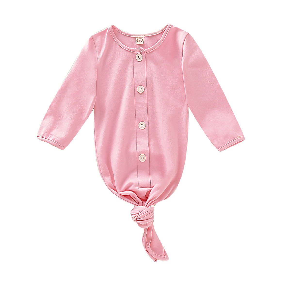 Baby's Solid Color Long Sleeve Sleeping Bag Pink 70cm 0 - Tophatter Daily Deals