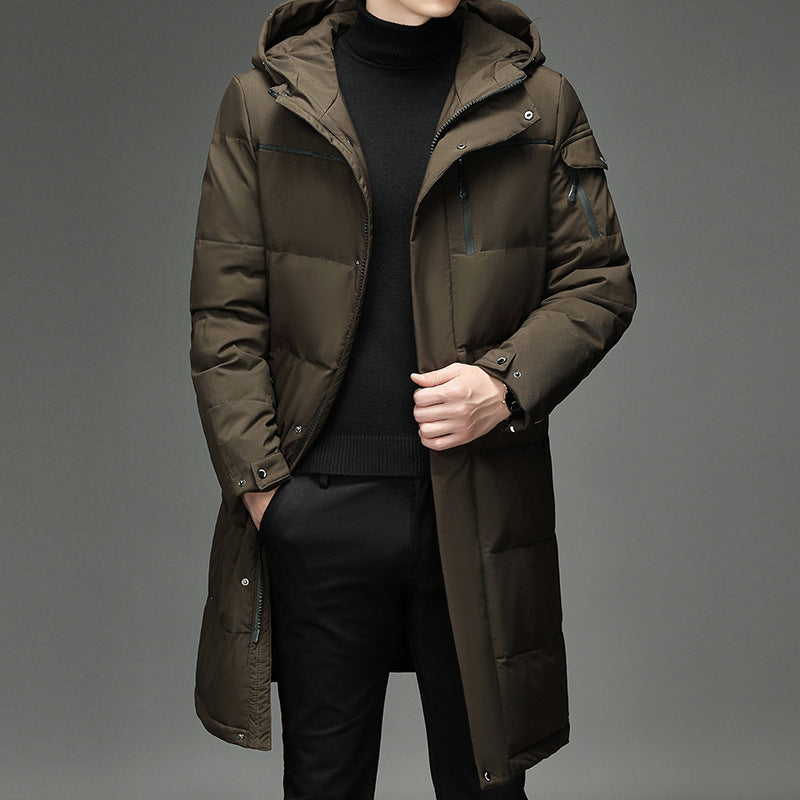 Lightweight Cozy Men's Down Coat - Long Puffer, Goose Down 3D Changing Face Moving Picture Frame - Tophatter Daily Deals