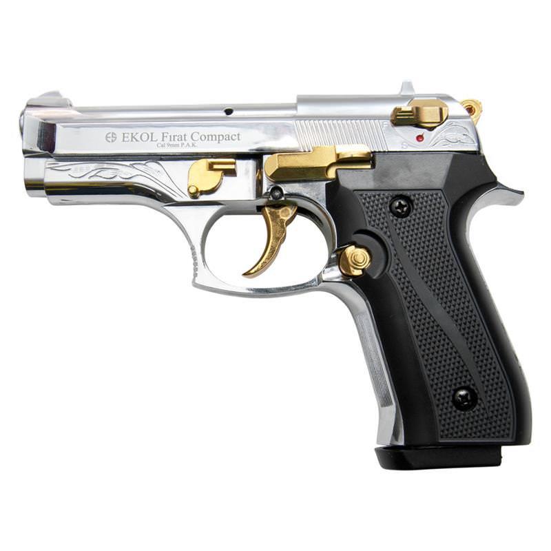 Firat Compact V92F Gold Engraved With Gold Fittings - Blank Firing Gun - Tophatter's Guns'N'Weapons Store Collectible Weapons - Tophatter Daily Deals