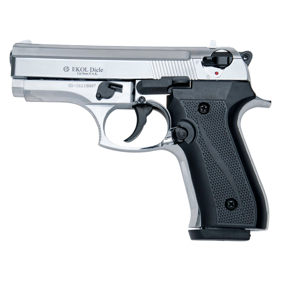 Dicle 8000 Blank Firing Replica Gun - Chrome Finish Collectible Weapons - Tophatter Daily Deals