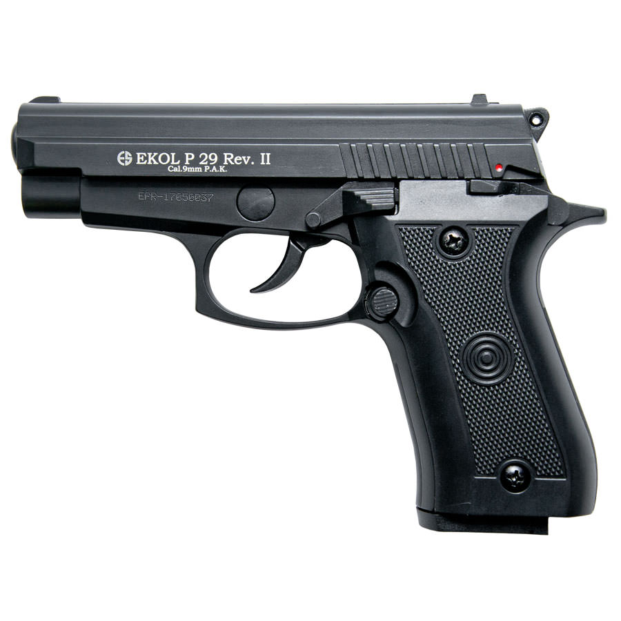 P29 Rev2 Semi Automatic Blank Firing Pistol Matte Black Finish - Tophatter's Guns'N'Weapons Store Collectible Weapons - Tophatter Daily Deals