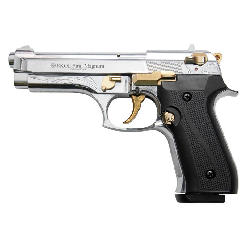 Firat Magnum V92F Gold Engraved With Gold Fittings - Blank Firing Gun - Tophatter's Guns'N'Weapons Store Collectible Weapons - Tophatter Daily Deals