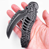 3D Carved Skull Folding knife - Tophatter Daily Deals