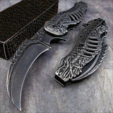 3D Carved Skull Folding knife - Tophatter Daily Deals