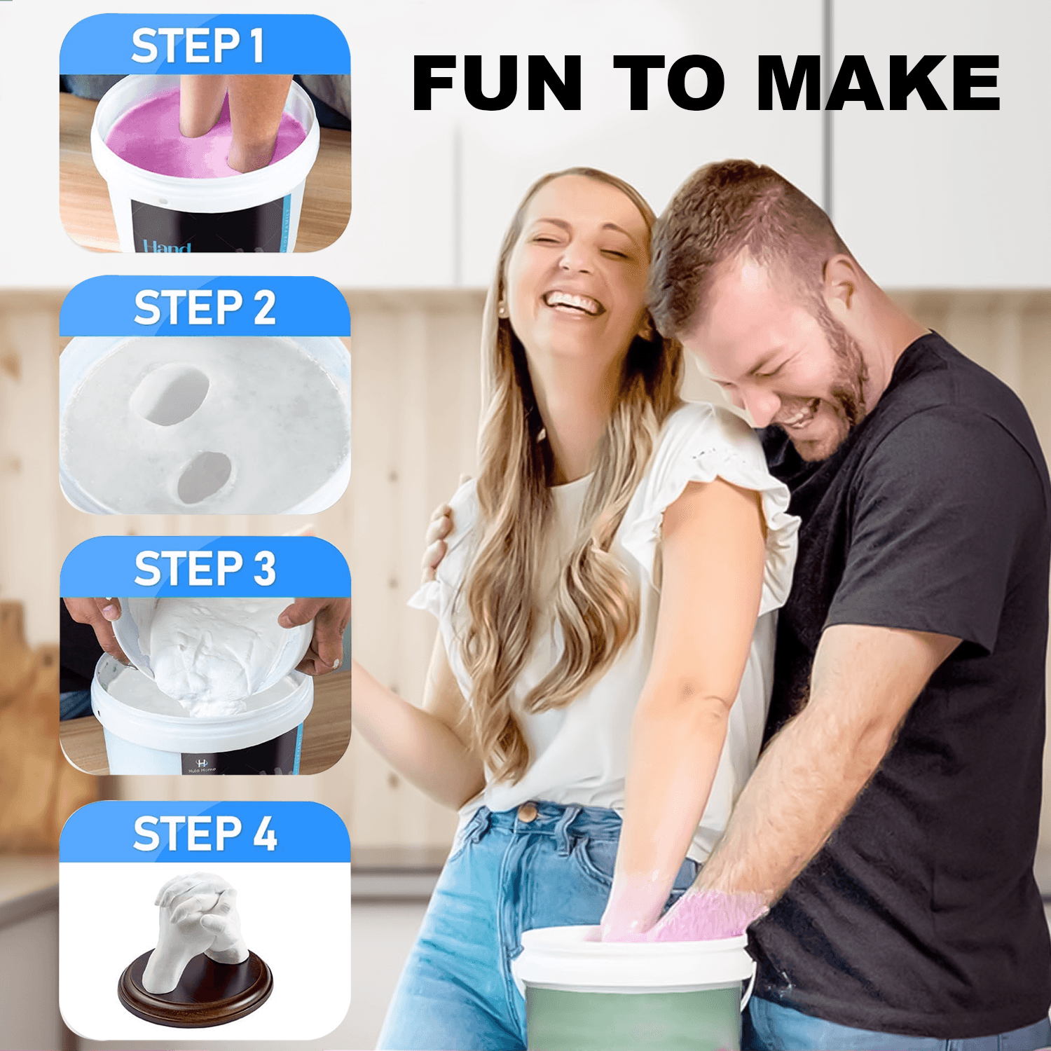 Hand Mould Casting Kit - Hand Moulding kit Couples Holding Hands 3D Keepsake valentines - Tophatter Daily Deals