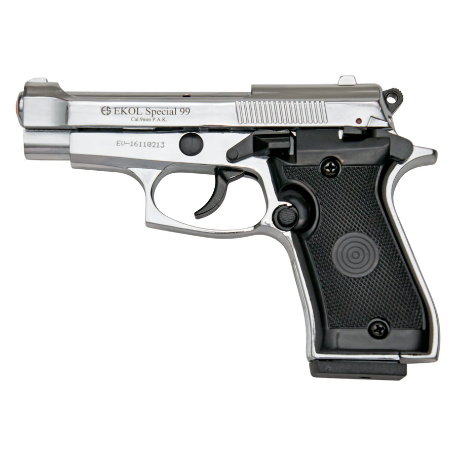 Special 99 V85 Blank Firing Gun Replica Chrome Finish - Tophatter's Guns'N'Weapons Store Collectible Weapons - Tophatter Daily Deals