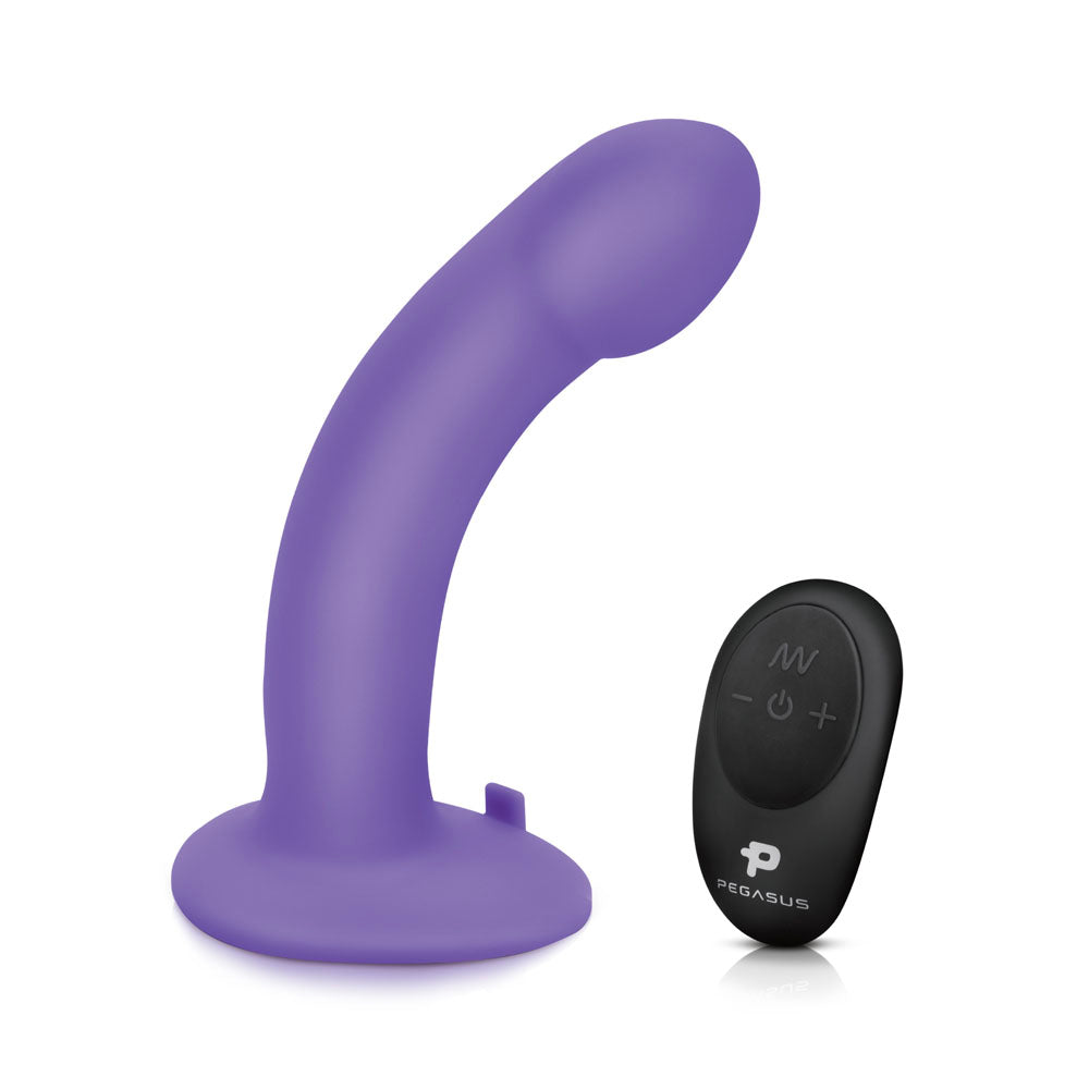 Pegasus 6 Inch Wireless Remote Curved Purple Peg With Harness > Dildos > Strap On Harnesses - Tophatter Daily Deals