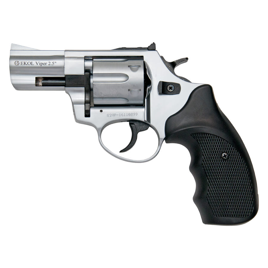 Viper 2.5 Inch Barrel 9MM Blank Firing Revolver Nickel Finish - TOPHATTER'S ARMORY DEALS Collectible Weapons - Tophatter Daily Deals