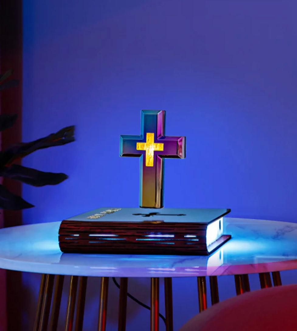 Levitating Cross Lamp Rosewood Cross - Tophatter Daily Deals