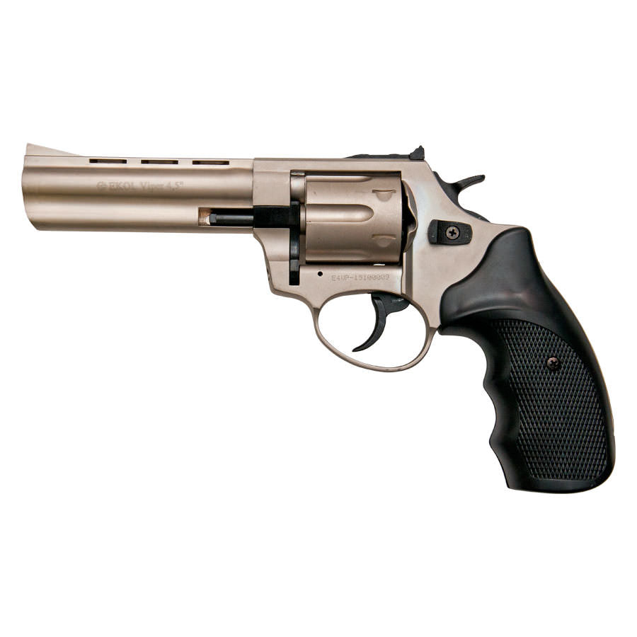 Viper 4.5 Inch Barrel 9MM Blank Firing Revolver Satin Finish - TOPHATTER'S ARMORY DEALS Collectible Weapons - Tophatter Daily Deals