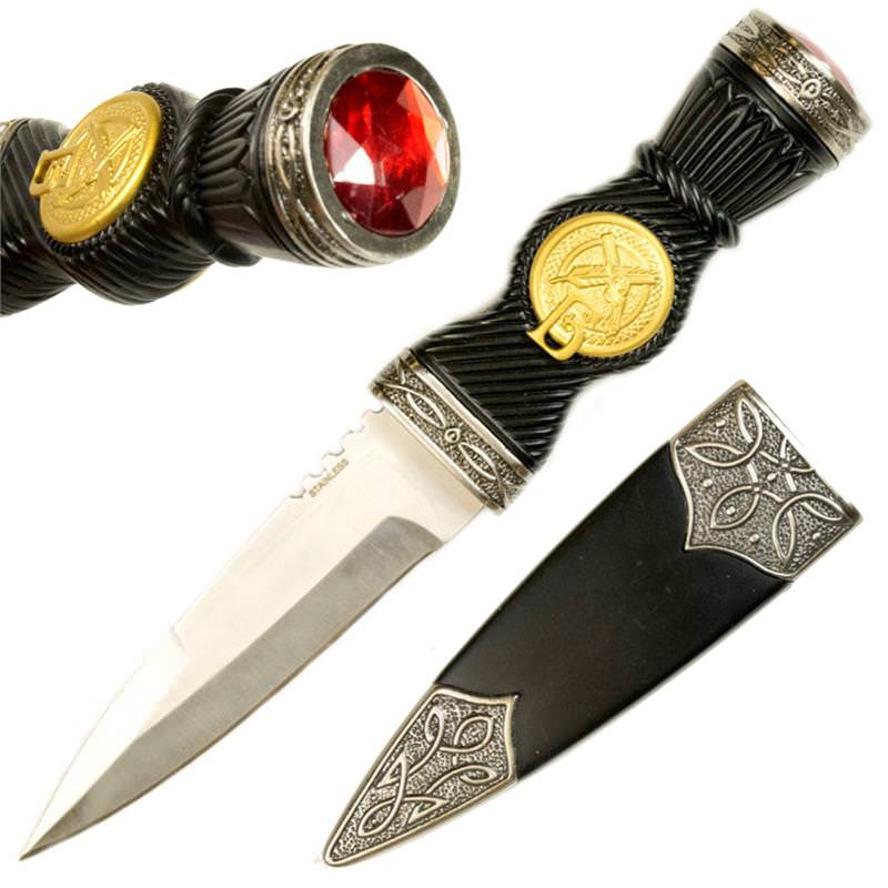 9" Sgian Dubh Knife Traditional Scottish Blade Dagger - TOPHATTER'S ARMORY DEALS Collectible Weapons - Tophatter Daily Deals