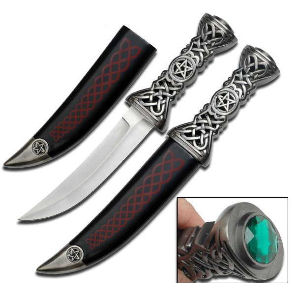 Athame Pagan Ritual Dagger Wiccan Knife Celtic Pentagram Collectible Weapons - Tophatter Daily Deals