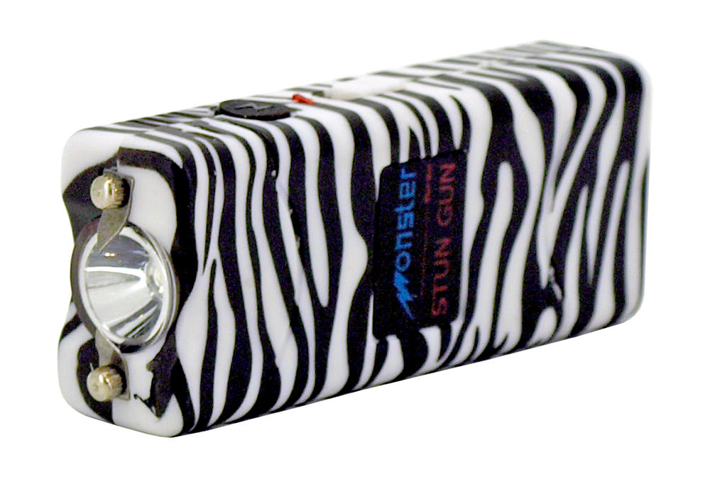 8 Millions Volt Rechargeable Ultra Mini Stun Gun With LED Light Zebra Print - TOPHATTER'S ARMORY DEALS Collectible Weapons - Tophatter Daily Deals