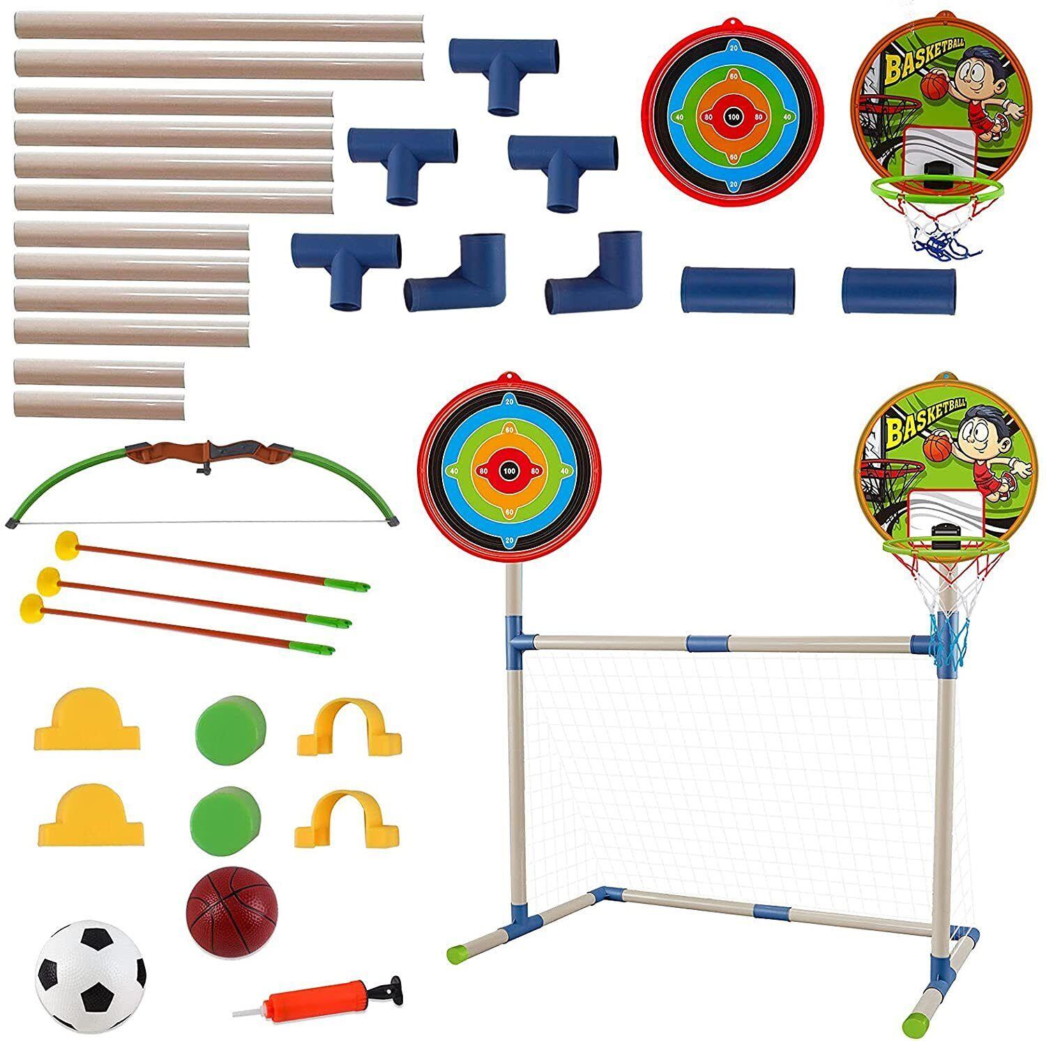 Junior Archery Sets - 3 in 1 Outdoor Games Sports Basketball Football Archery Play Set for Kids Sports & Outdoor - Tophatter Daily Deals