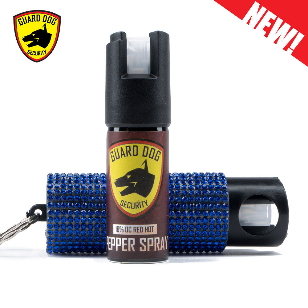 Bling It On Key Ring Self Defense Pepper Spray Blue Jeweled Cary Case Collectible Weapons - Tophatter Daily Deals