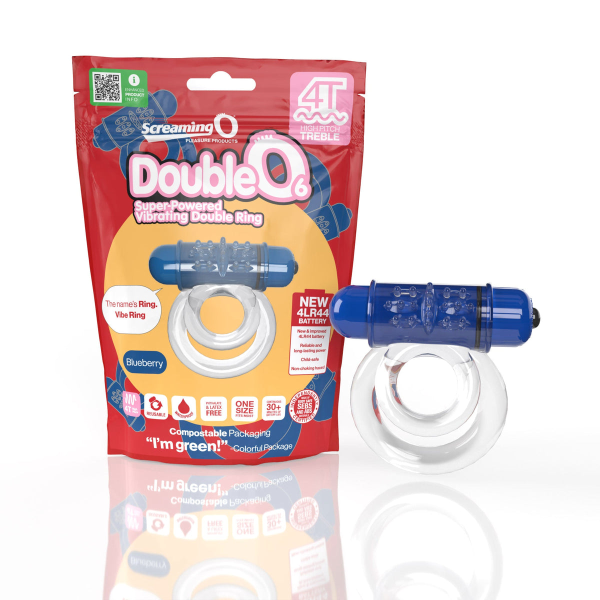 Screaming O 4T DoubleO 6 Blueberry – Super Powered Vibrating Double Ring > Cock Ring > Vibrating - Tophatter Daily Deals