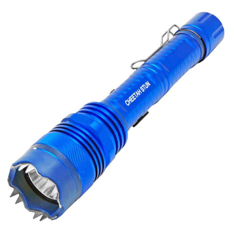 Defender 10 Million Volt Tactical Flashlight Stun Gun Rechargeable All Metal Blue Collectible Weapons - Tophatter Daily Deals