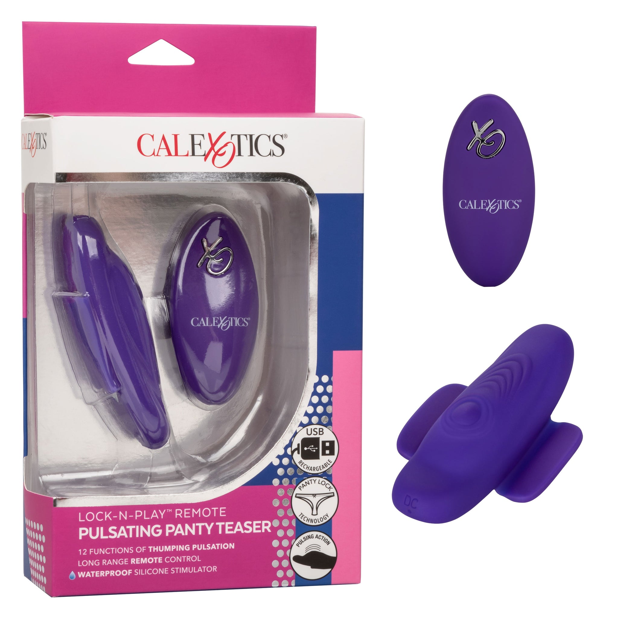 Lock-N-Play Remote Pulsating Panty Teaser Wireless Silicone Vibrator with Mini Remote Control in Purple > Sex Toys For Ladies > Panty Vibes - Tophatter Daily Deals