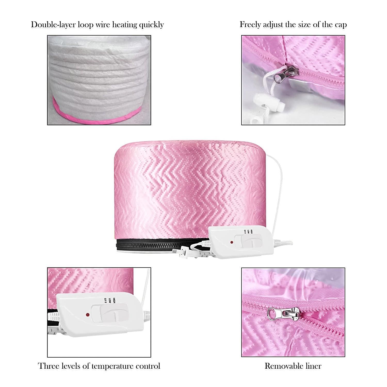 Steaming Hair Cap - Hair Steamer Electric Hair Care Hat, 3 Mode Hair Steamer Cap Electric Hair Heating Cap Thermal Treatment Hat (EU) Apparel & Accessories - Tophatter Daily Deals