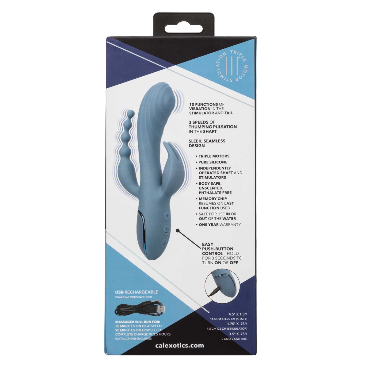Triple Motor Vibrator Massager With Beaded Tail > Vibrators > Ladies > Rabbit Multi - Tophatter Daily Deals