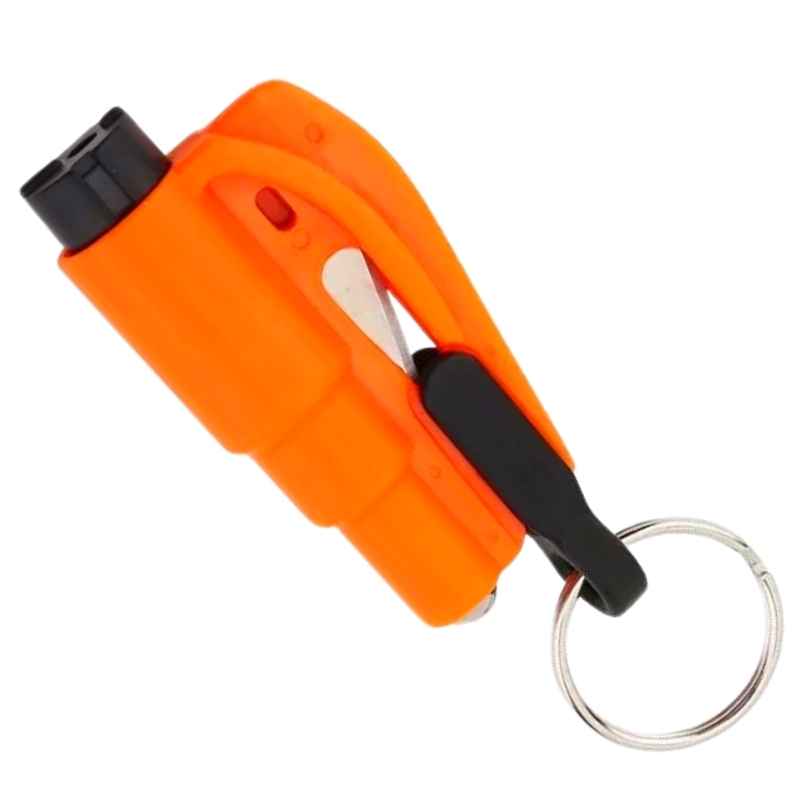 The Car Hack 3 in 1 Auto Safety Tools Keychain Orange Home Protection - Tophatter Daily Deals