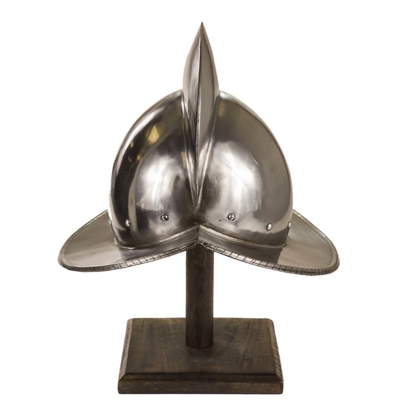 Alberto Morion Steel Helmet with Display Stand - TOPHATTER'S ARMORY DEALS Collectible Weapons - Tophatter Daily Deals