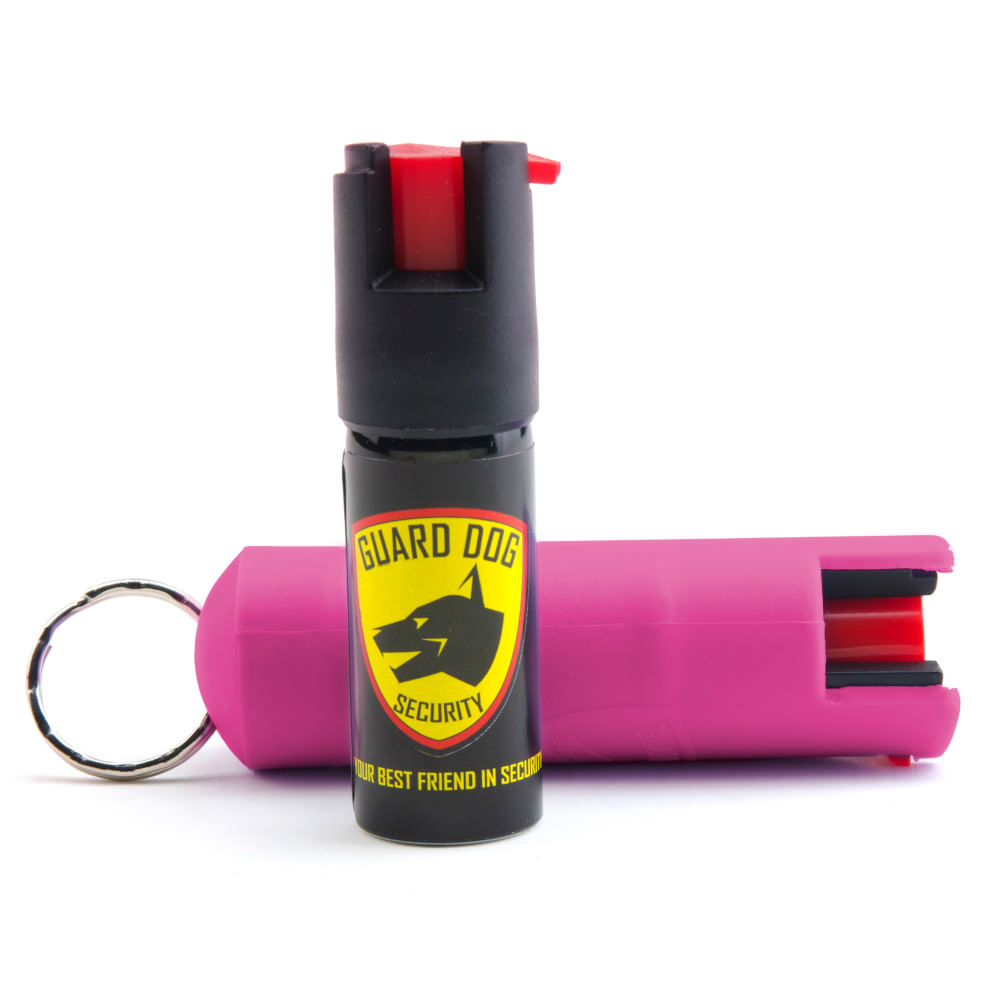 Fuchsia Hard Case Personal Defense Pepper Spray Keychain With Belt Clip - Tophatter's Guns'N'Weapons Store - FREE SHIPPING Collectible Weapons - Tophatter Daily Deals
