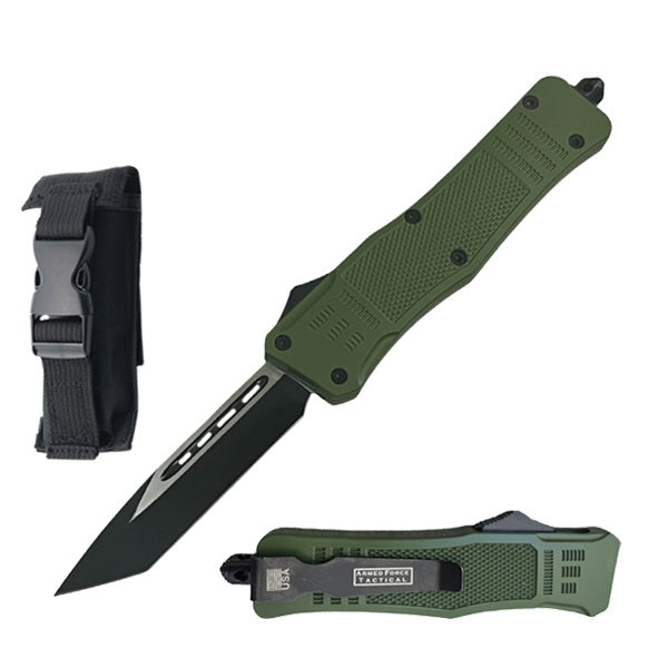 8.25" Military Tracker OTF Dual Action Automatic Tanto Pocket Knife - TOPHATTER'S ARMORY DEALS Collectible Weapons - Tophatter Daily Deals