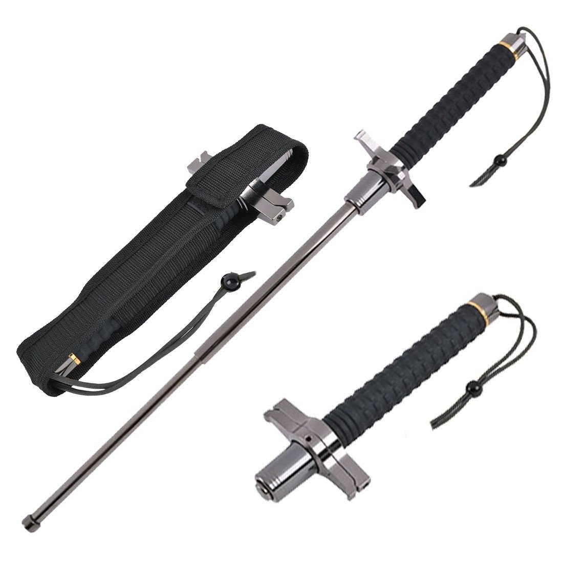 26 Inch Telescopic Extendable Baton with Cross Hand Guard - TOPHATTER'S ARMORY DEALS Collectible Weapons - Tophatter Daily Deals