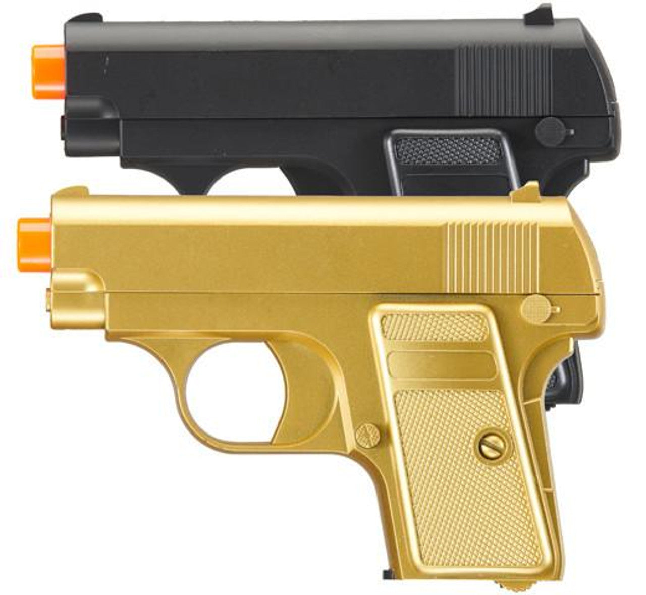 Omega Dual Spring Powered Airsoft Pistols Black and Gold - Tophatter's Guns'N'Weapons Store Collectible Weapons - Tophatter Daily Deals