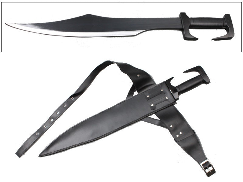 King Leonidas 300 Spartan Sword With Leather Scabbard & Belt - TOPHATTER'S ARMORY DEALS Collectible Weapons - Tophatter Daily Deals