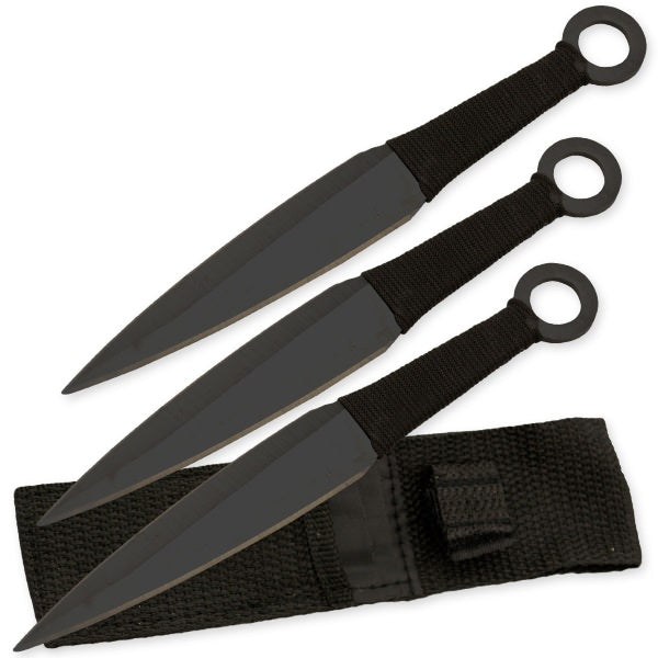 3 Pcs Kunai Uzumaki Anime Manga Throwing Knives Black - Tophatter's Army Products & Self Defense Collectible Weapons - Tophatter Daily Deals